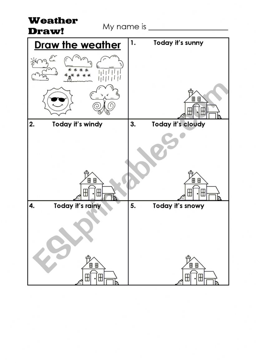 Draw the weather worksheet