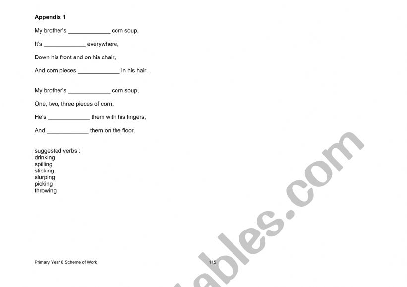 Poem worksheet