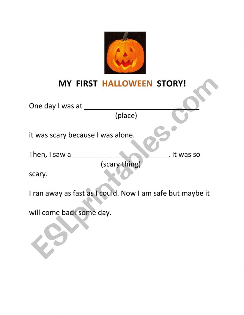 First Halloween Story worksheet