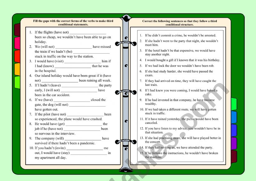 The Third Conditional + Answers