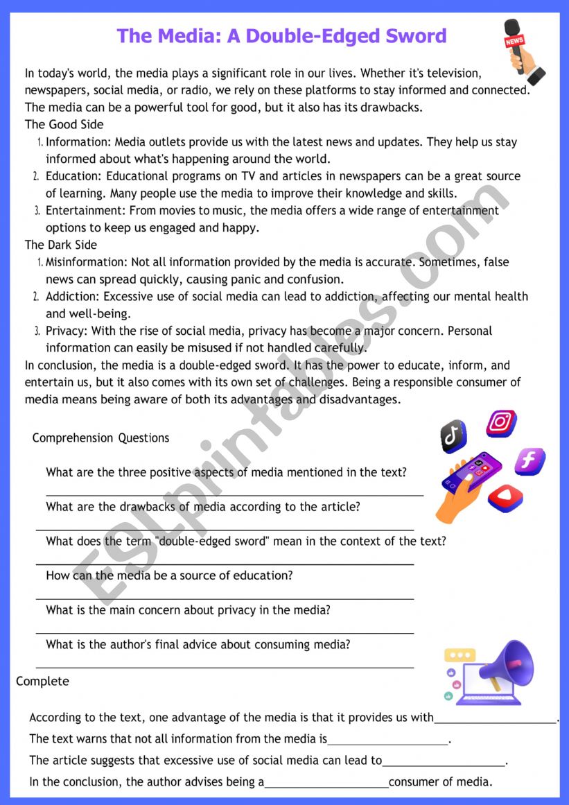 The media worksheet