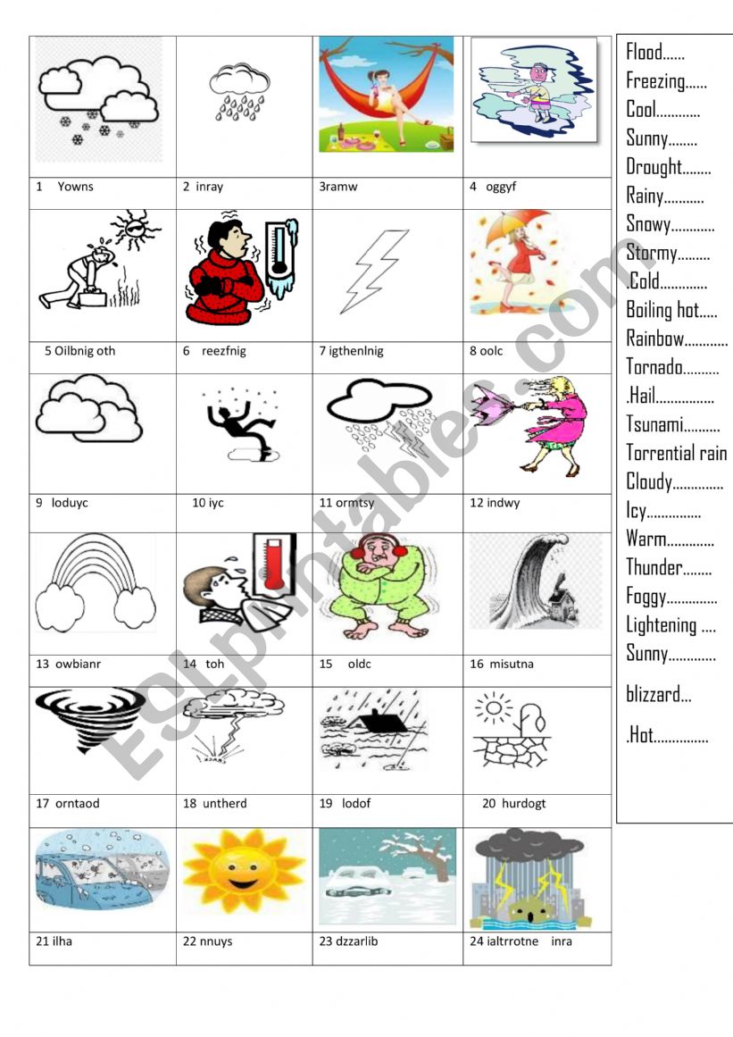 the weather worksheet