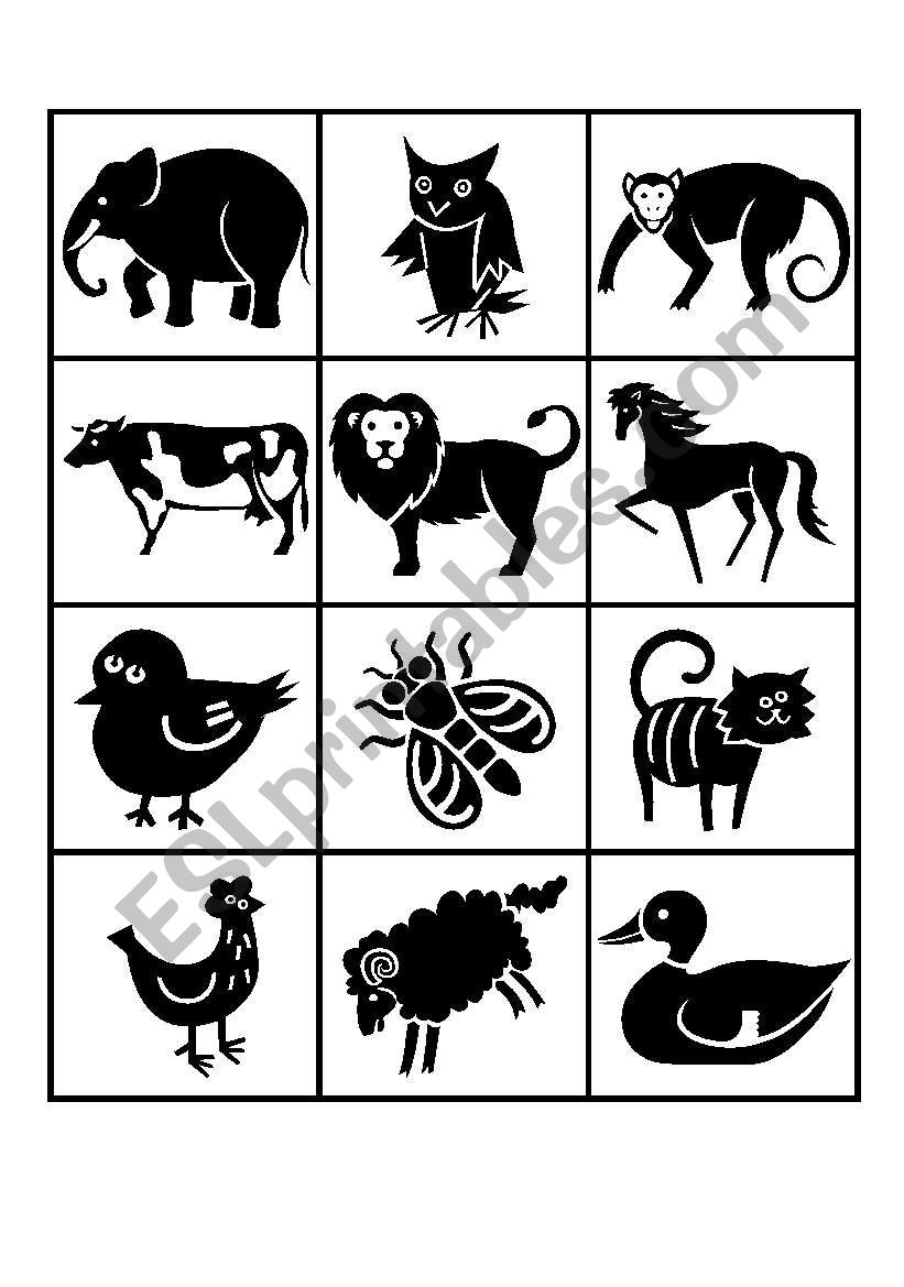 Animal Bingo worksheet