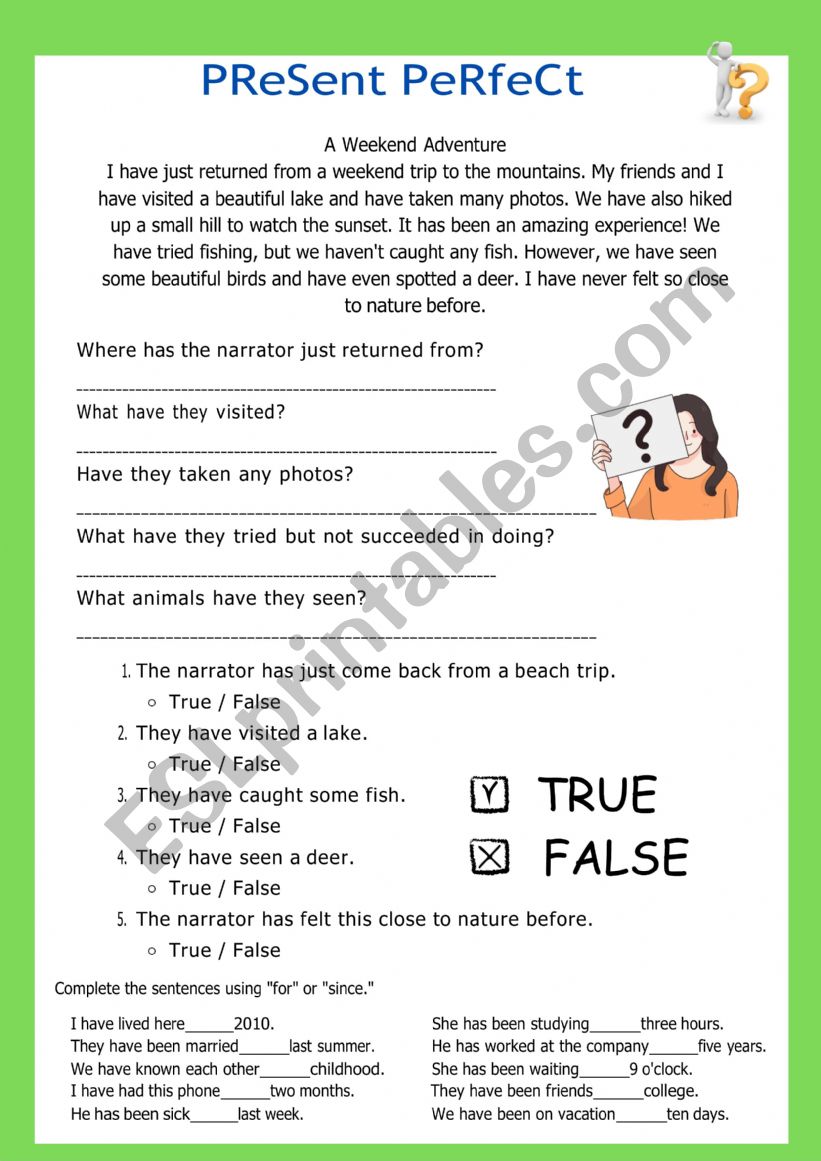 PRESENT PERFECT worksheet