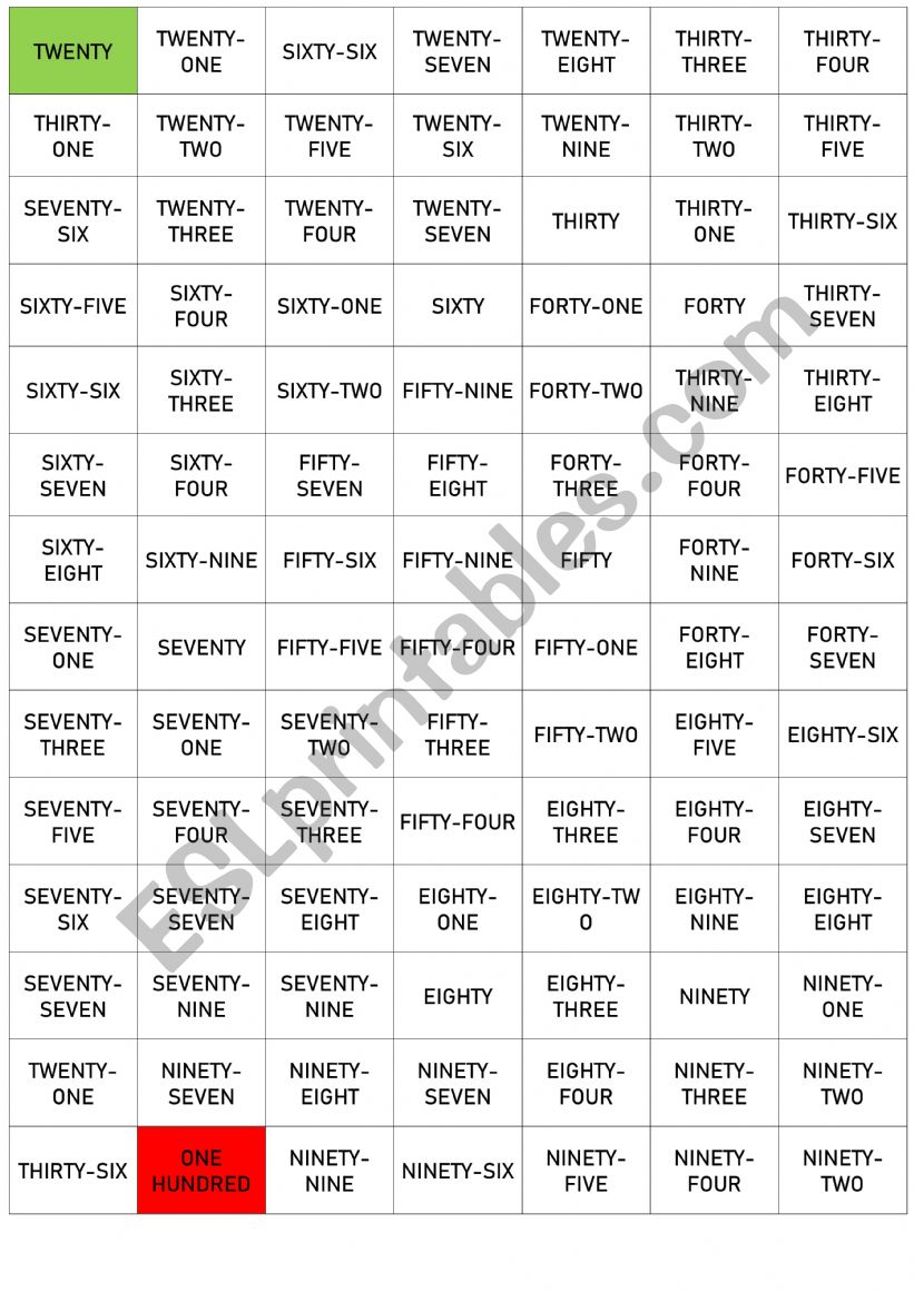 Trace the numbers worksheet