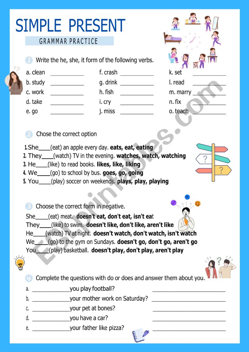 Present Simple Worksheet 2 worksheet