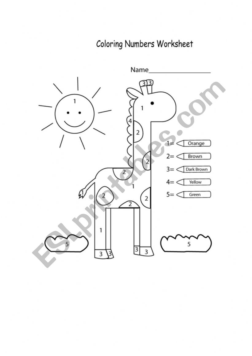 The colors  worksheet