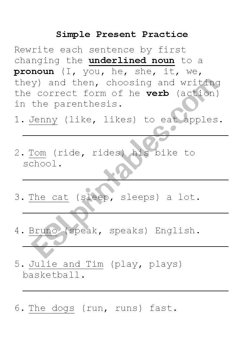 Simple Present Practice worksheet