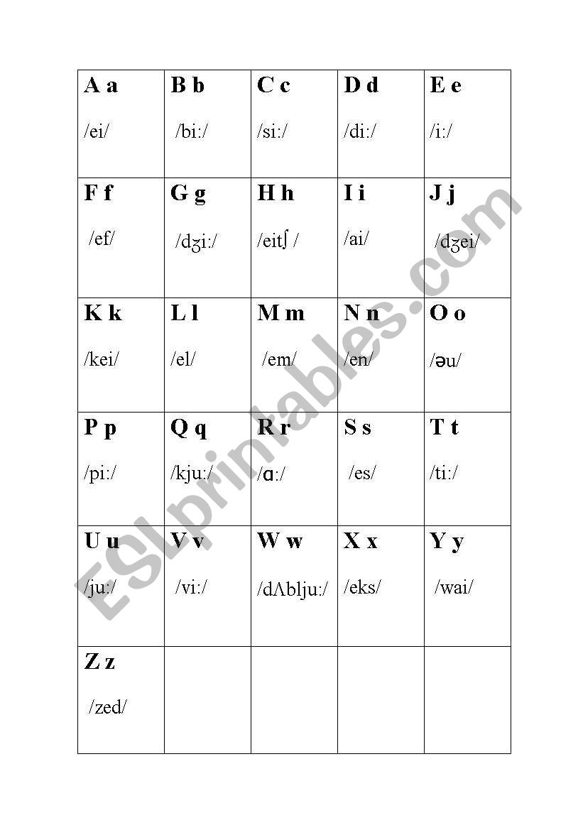 ALPHABET worksheet