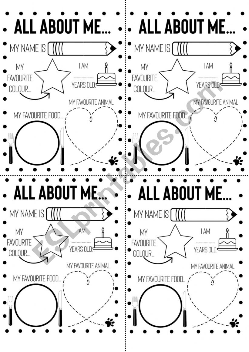 all about me worksheet