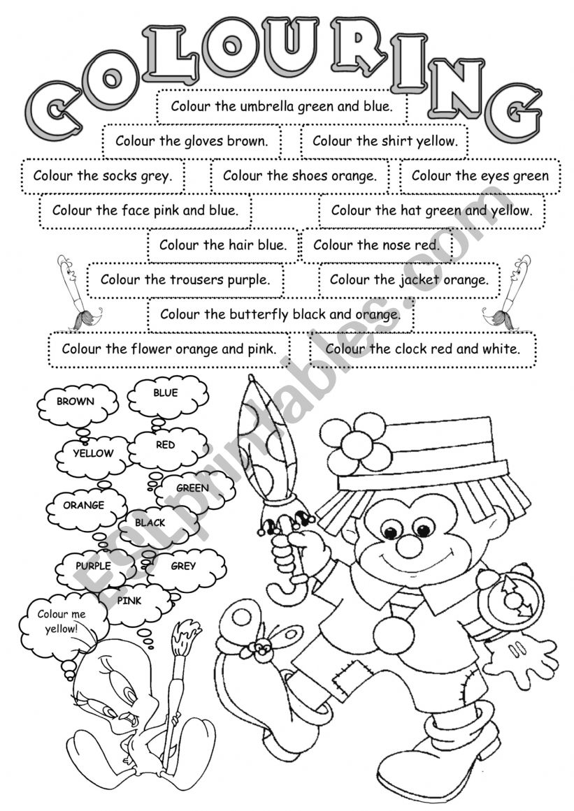 Colouring worksheet