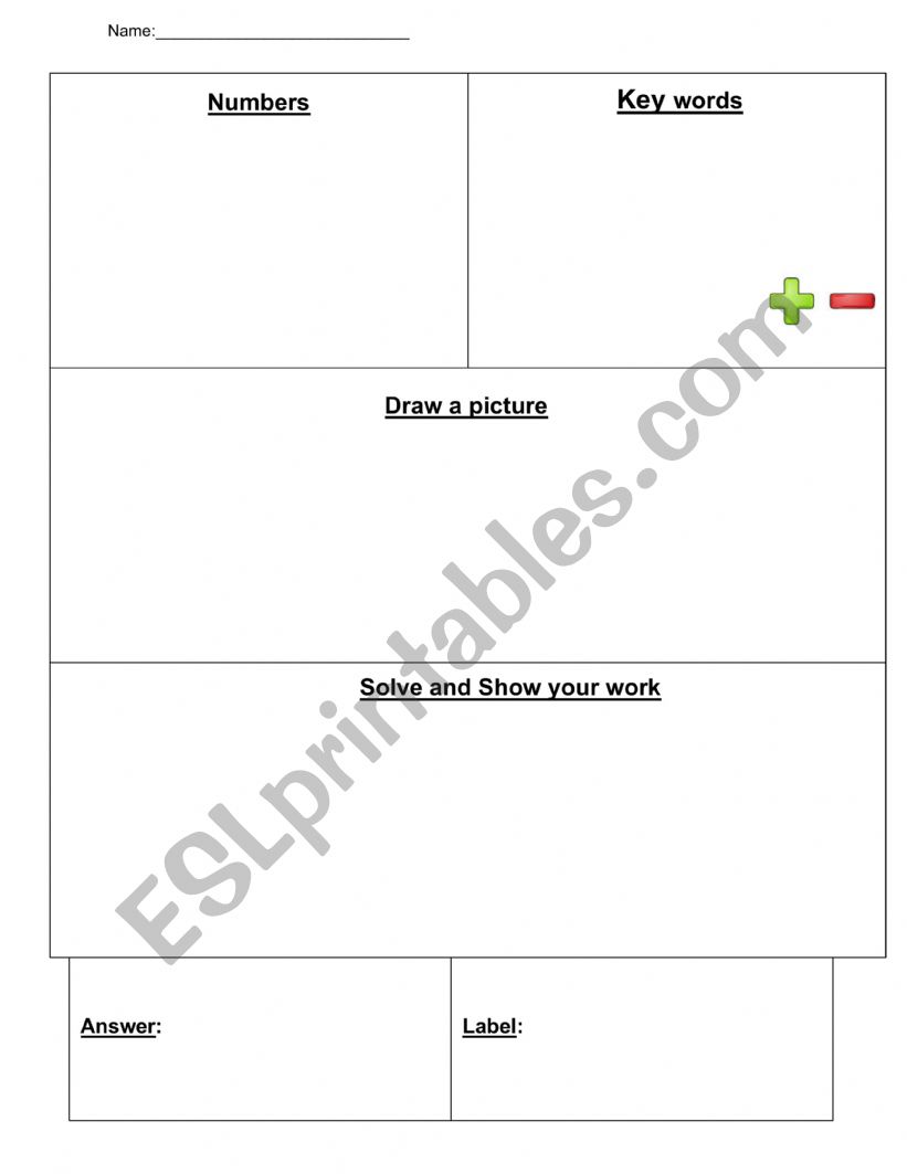 Break Apart Word Problems worksheet