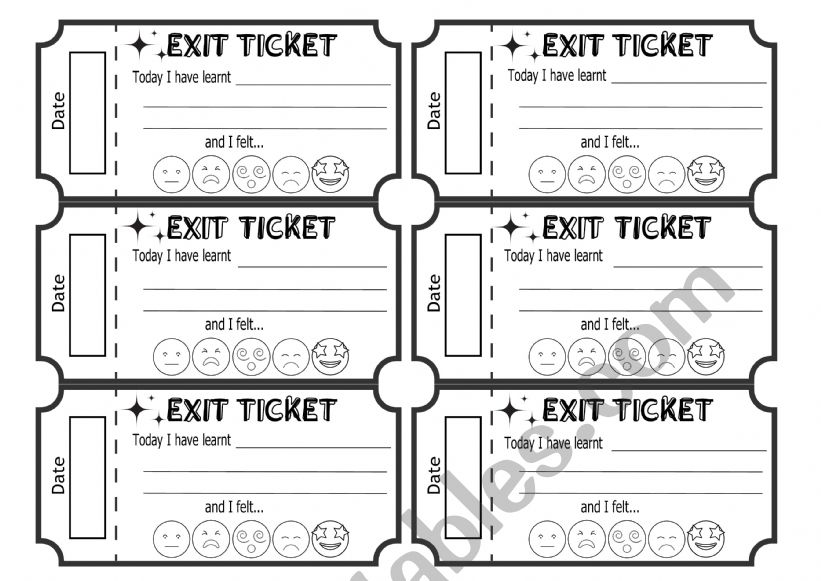 Exit ticket worksheet