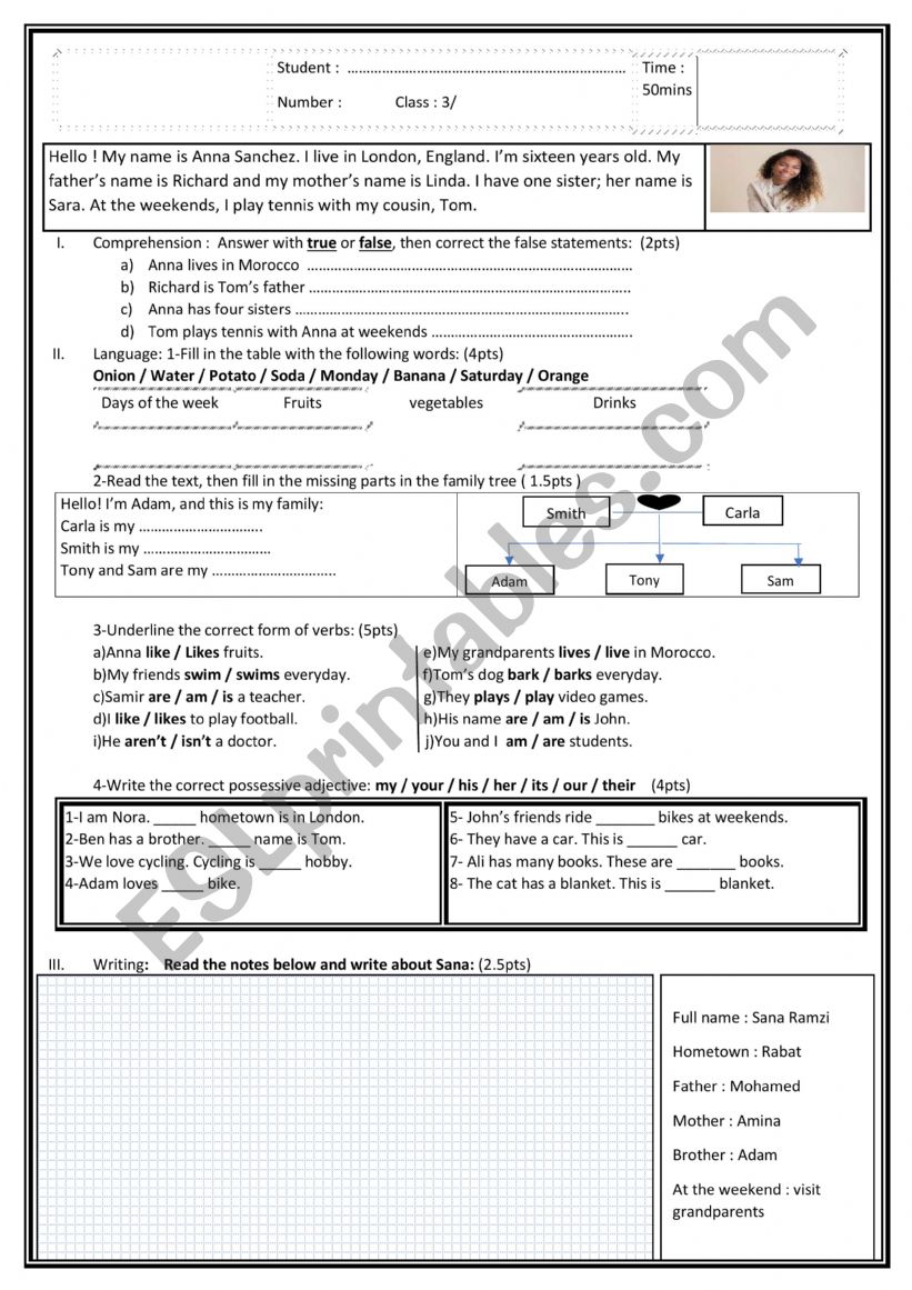 Fantastic test  worksheet