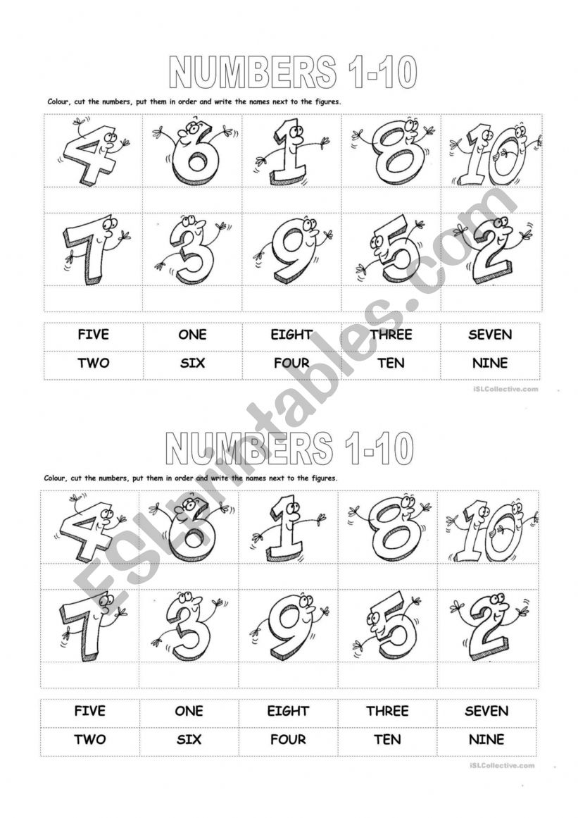 Numbers worksheet