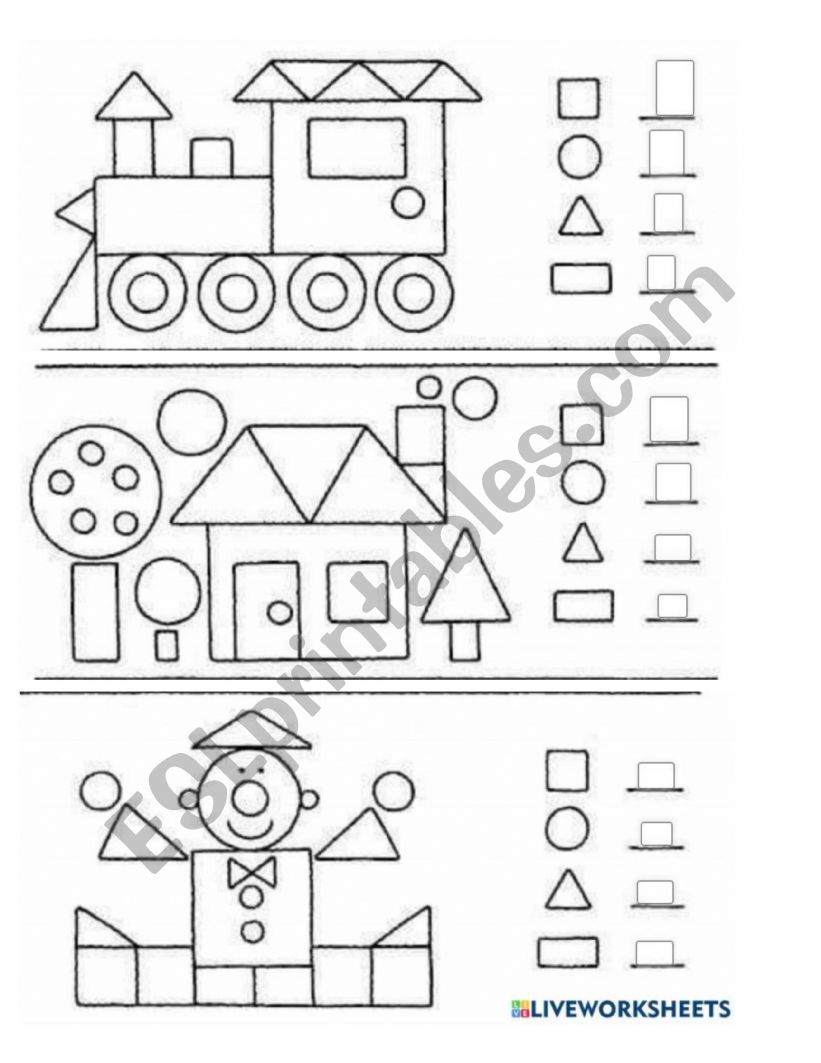 Shapes coloring worksheet