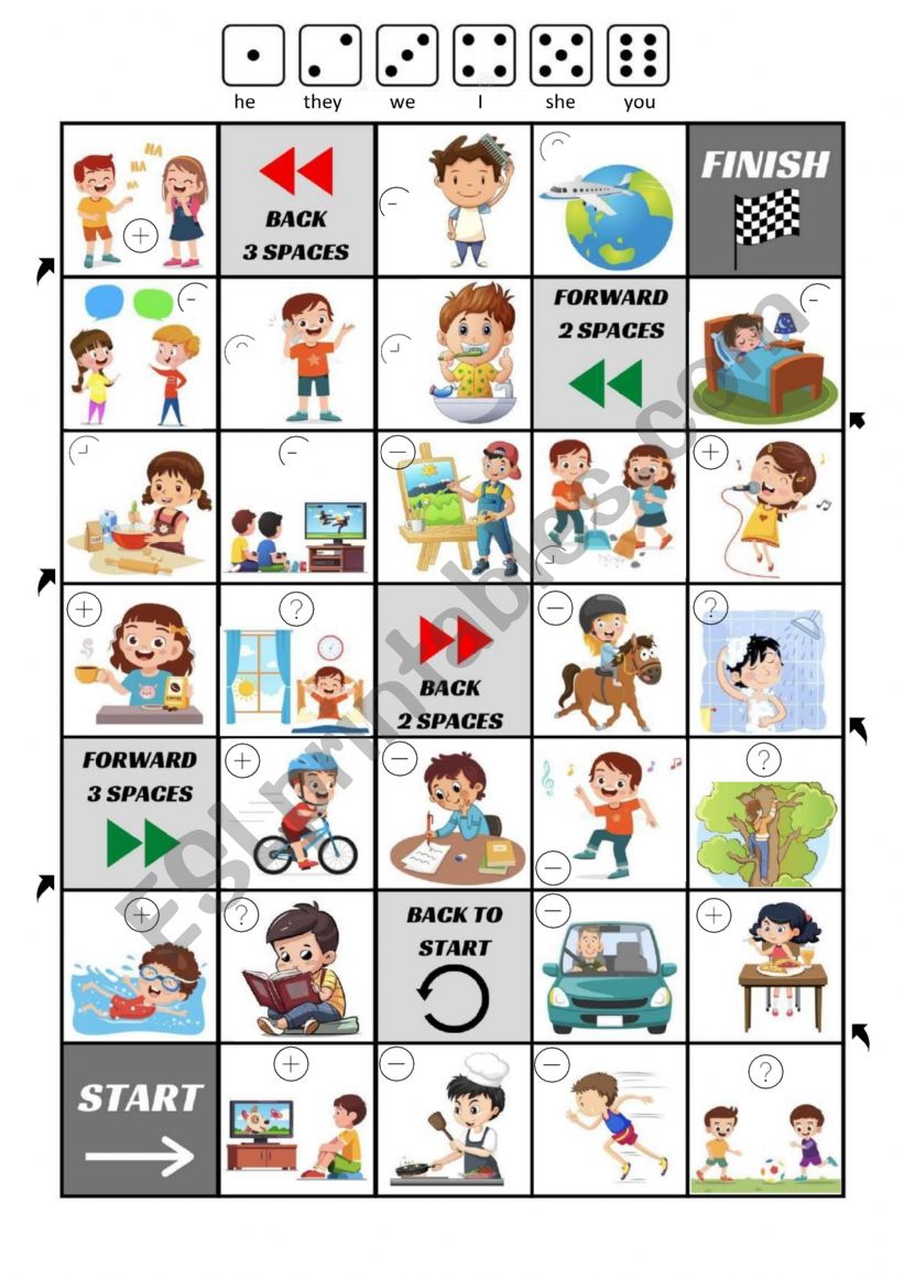 Board Game with pictures worksheet