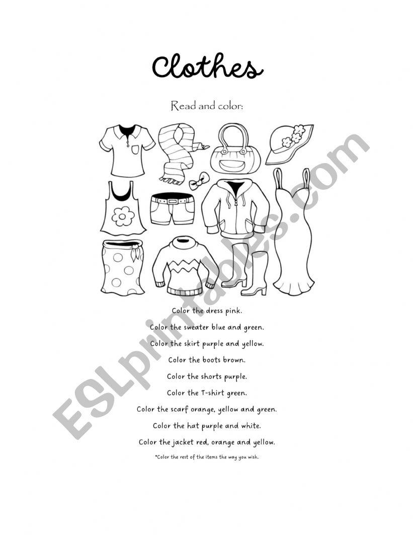 Clothes Vocabulary worksheet