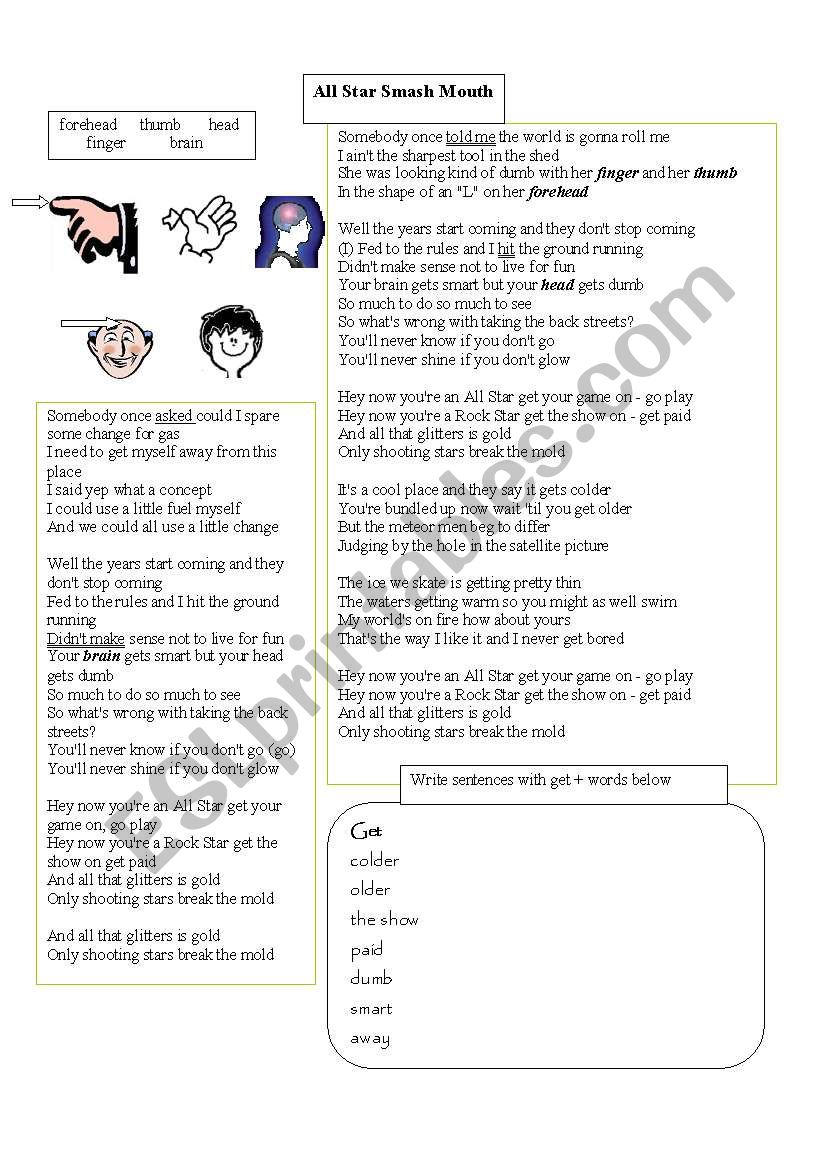 All Star - Smash Mouth song worksheet