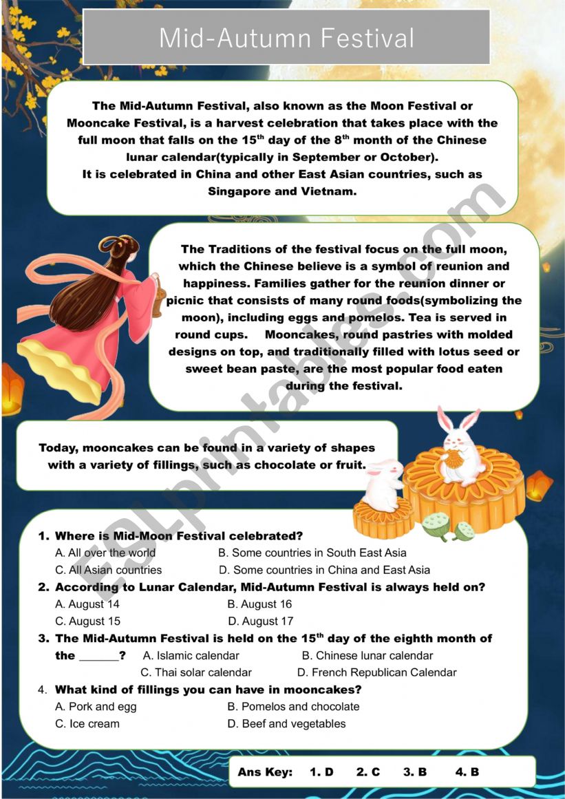 Mid-Autumn Festival  worksheet