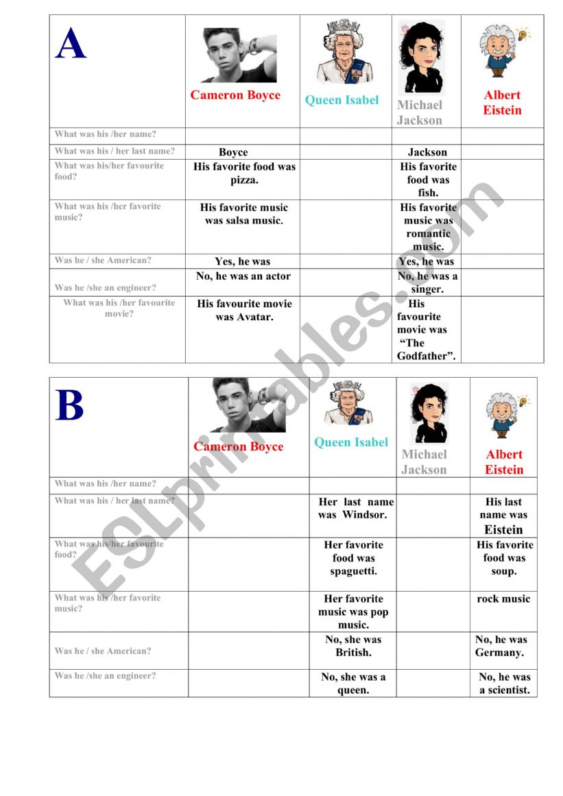 Gap Activity worksheet