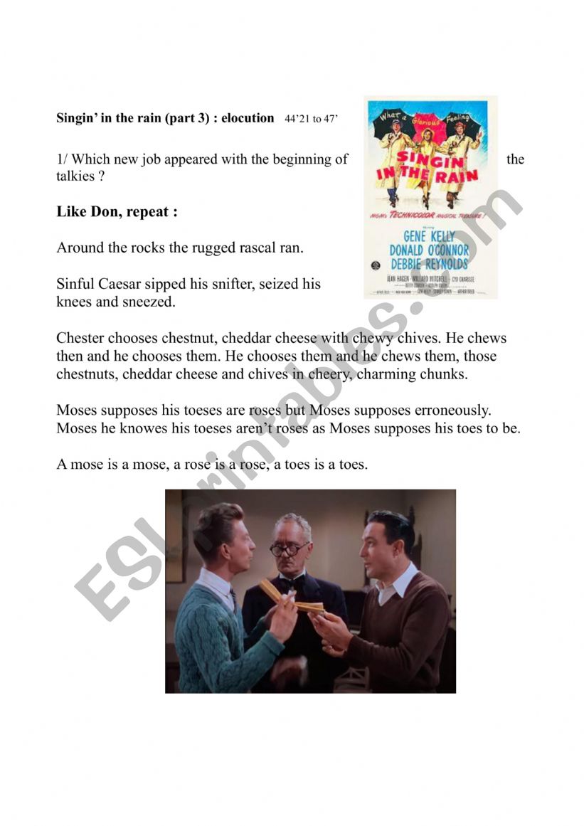 Diction with Singing in the rain
