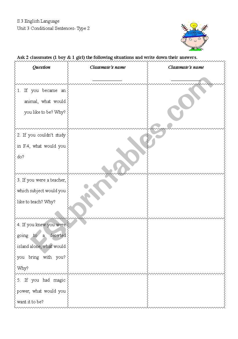 Conditional Type 2 - questionnaire