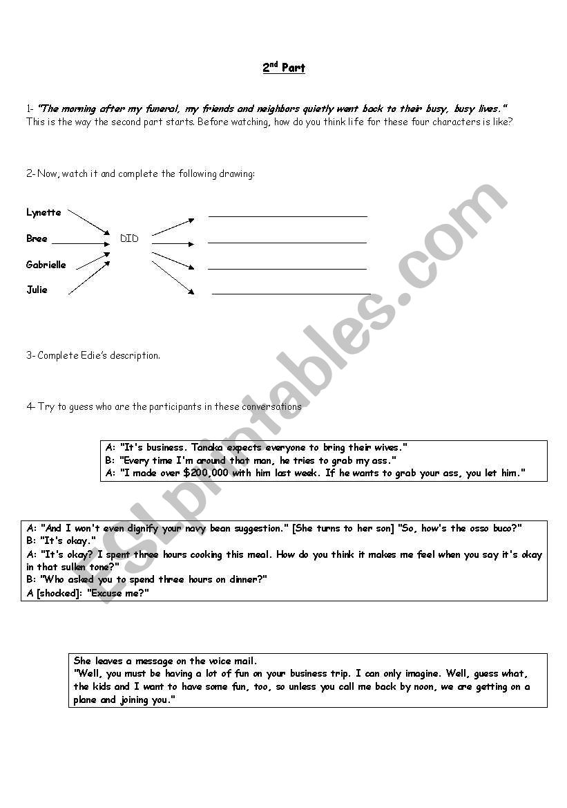 desperate housewives pilot 3 worksheet