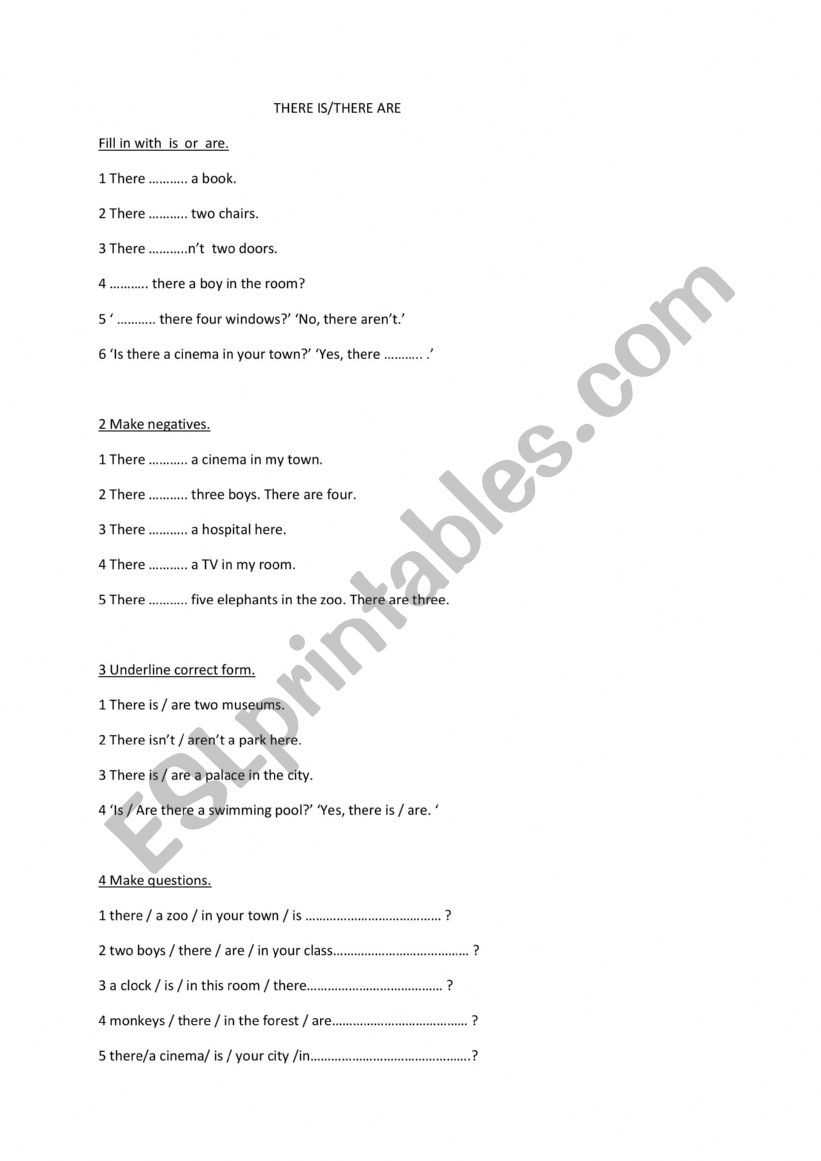 There is, there are  worksheet