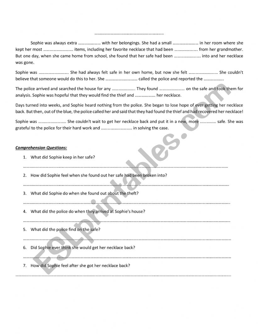 sopihies house worksheet