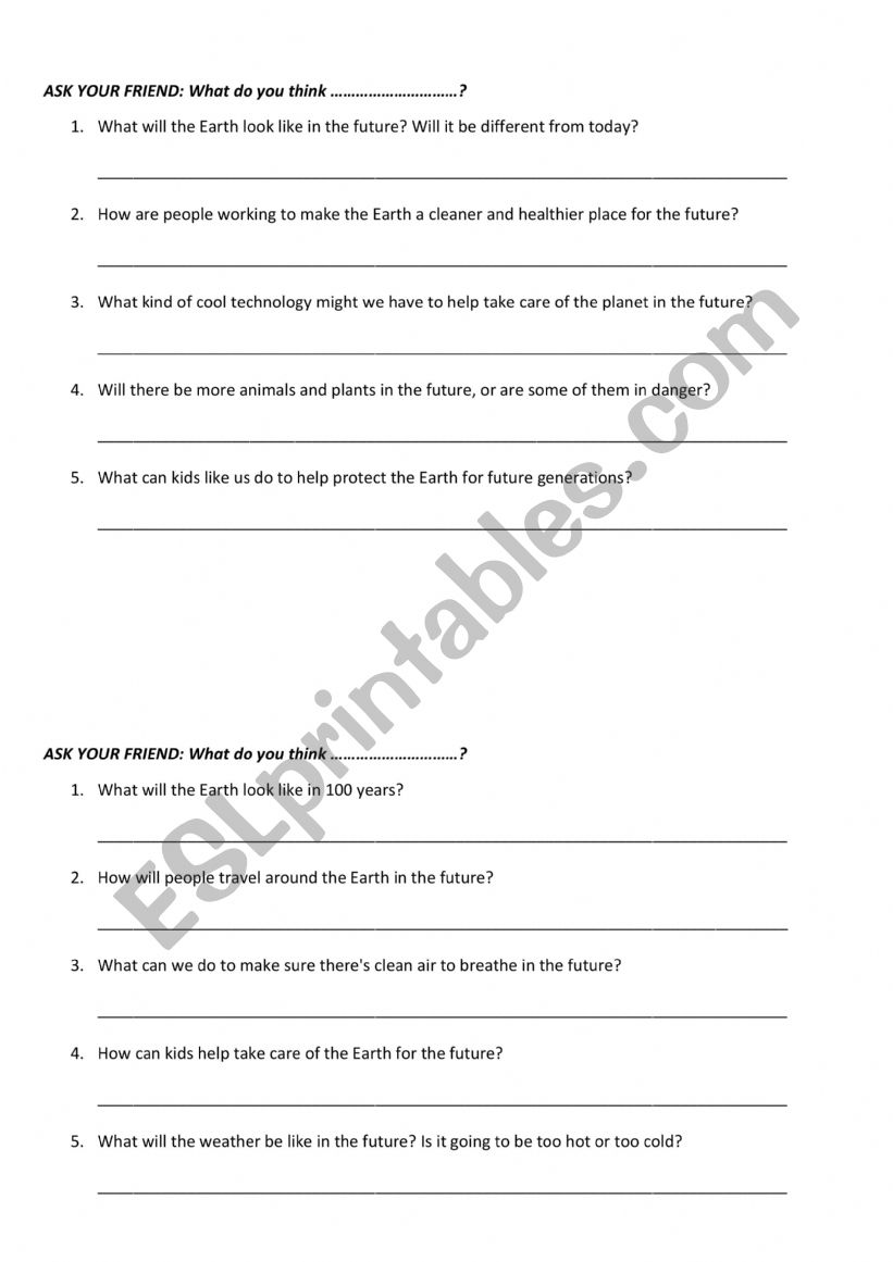 Speaking Activity about Future