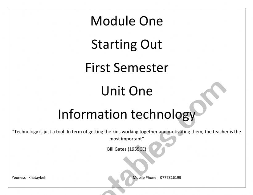 information technology worksheet