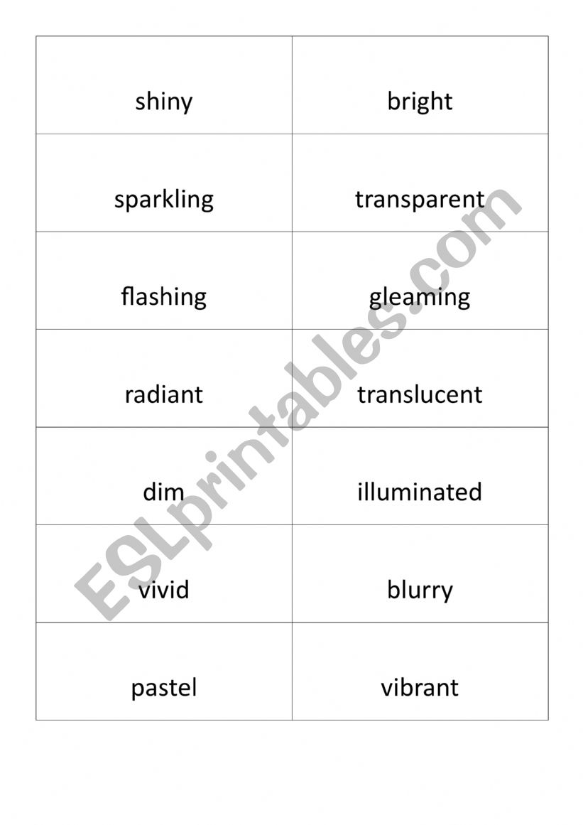 Sensory Word Sort worksheet