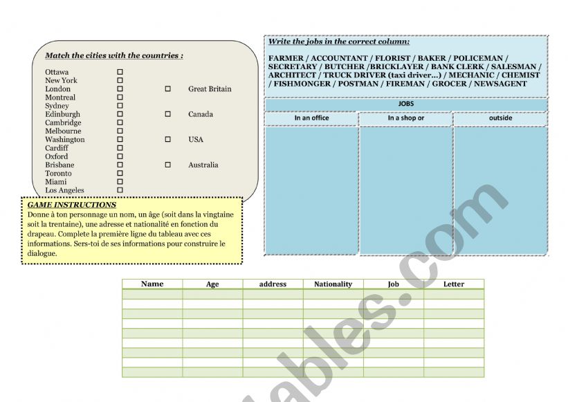 identity game worksheet number 2 