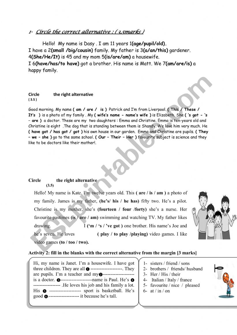 7th form language tasks worksheet