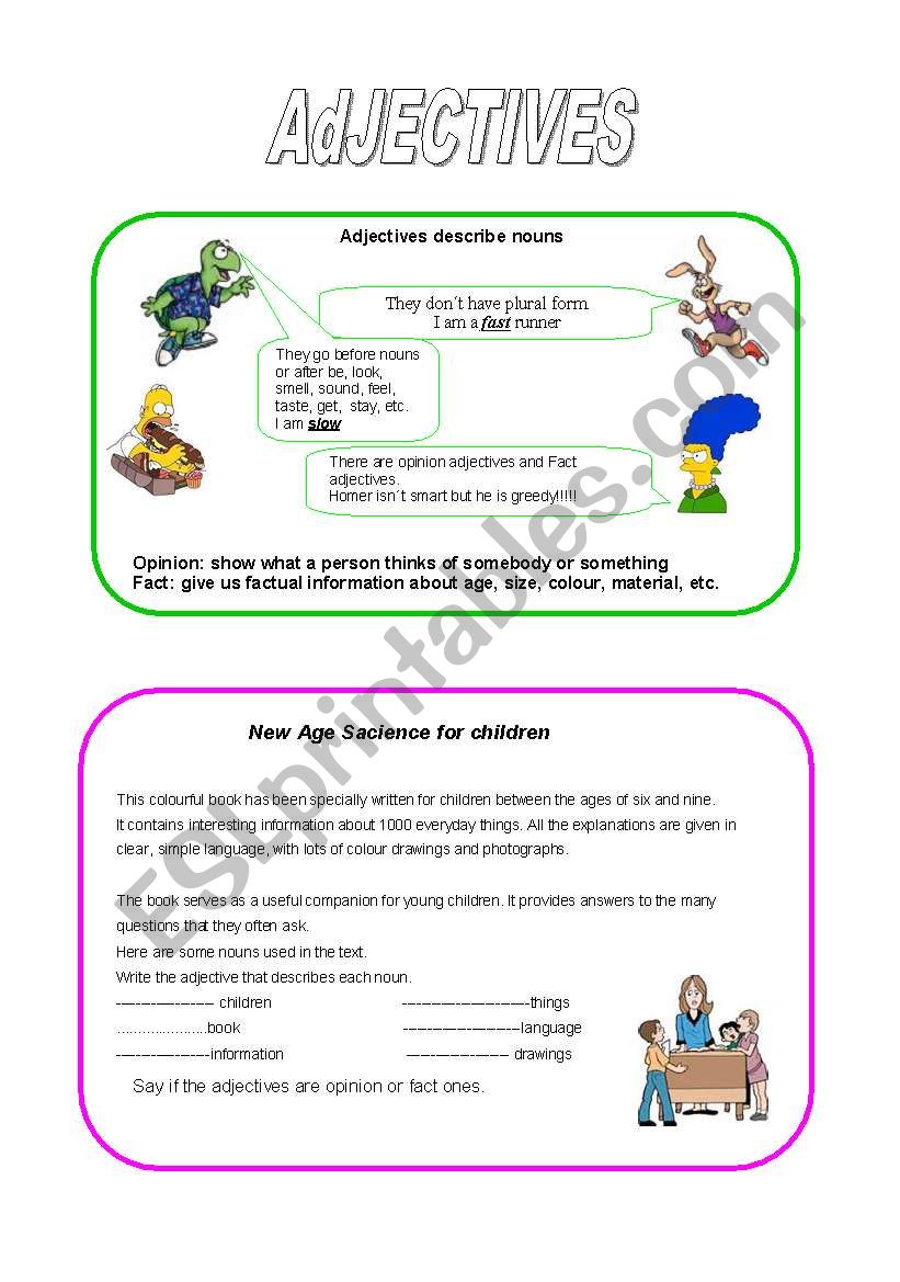 ADJECTIVES worksheet