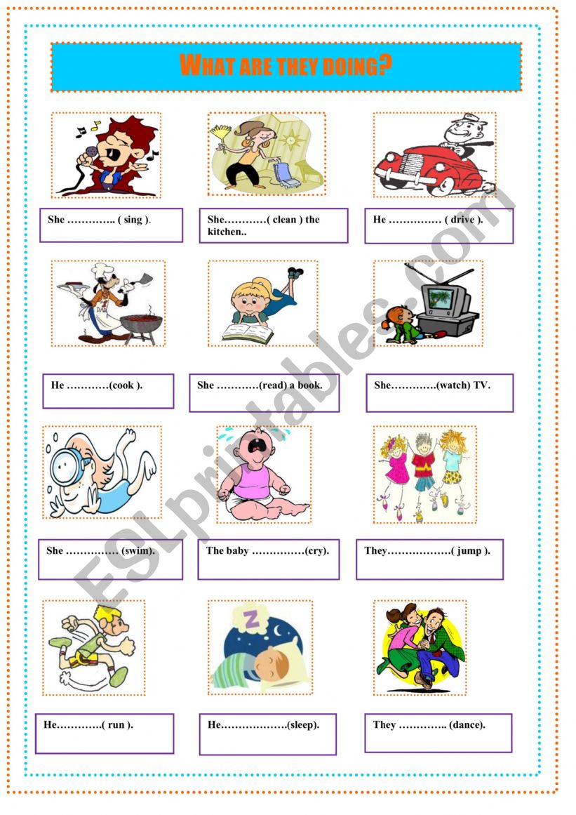 present continuous worksheet
