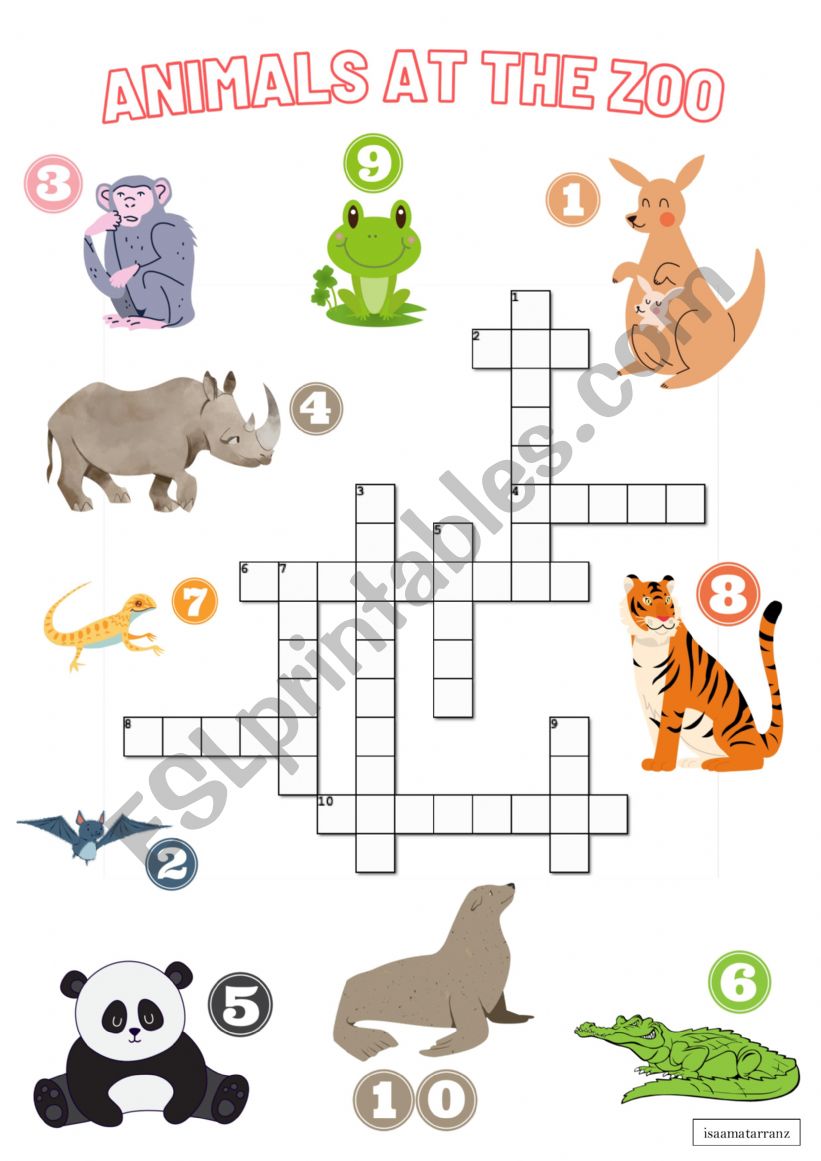 Animals at the zoo worksheet