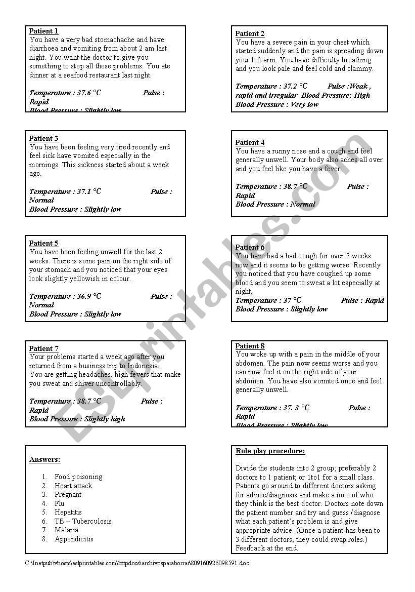 Doctors and Patients - symptoms and diagnosis