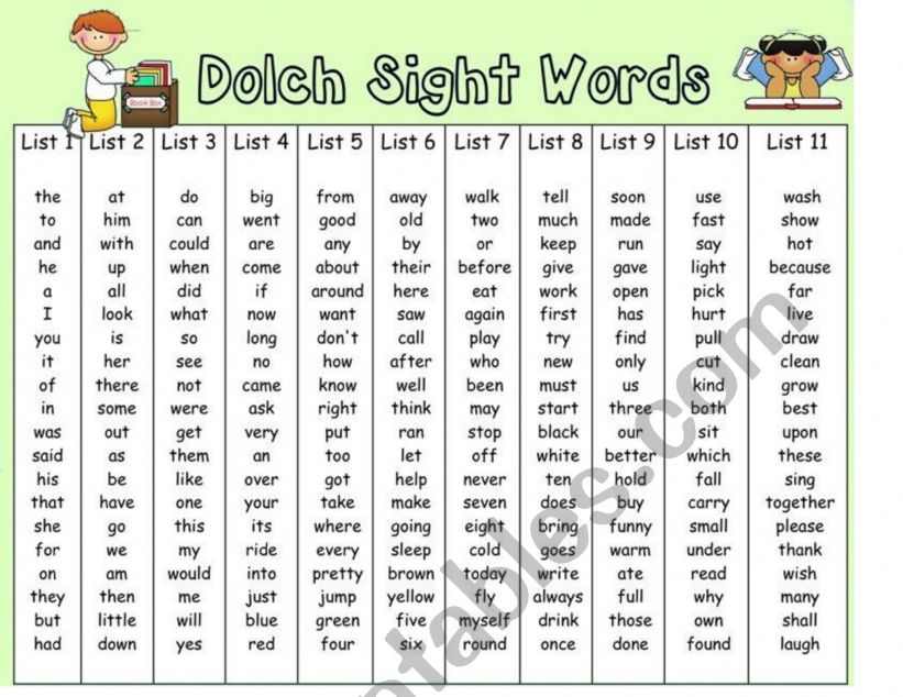 Sight Words worksheet