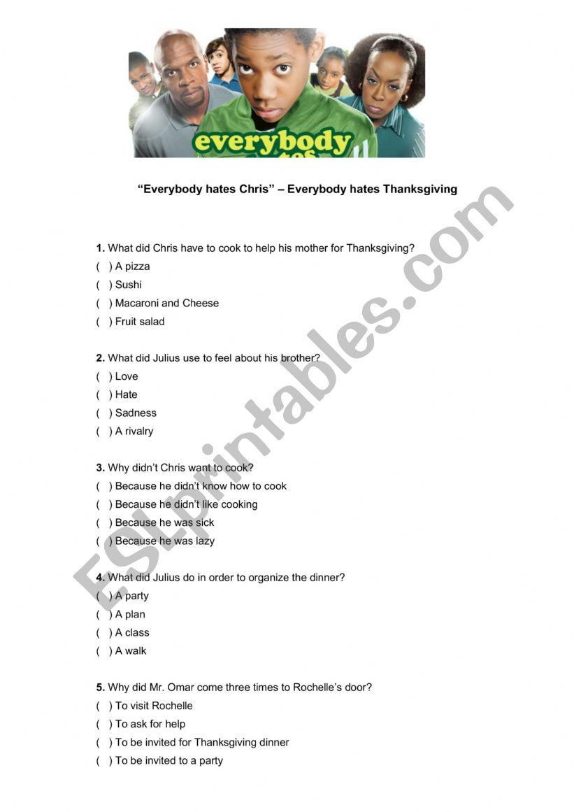 Everybody hates Thanksgiving - Everybody hates Chris Season 2 Episode 8