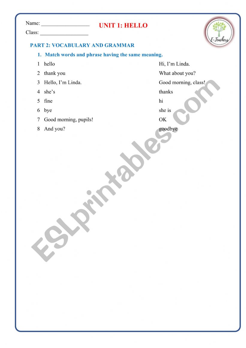 English 3 worksheet