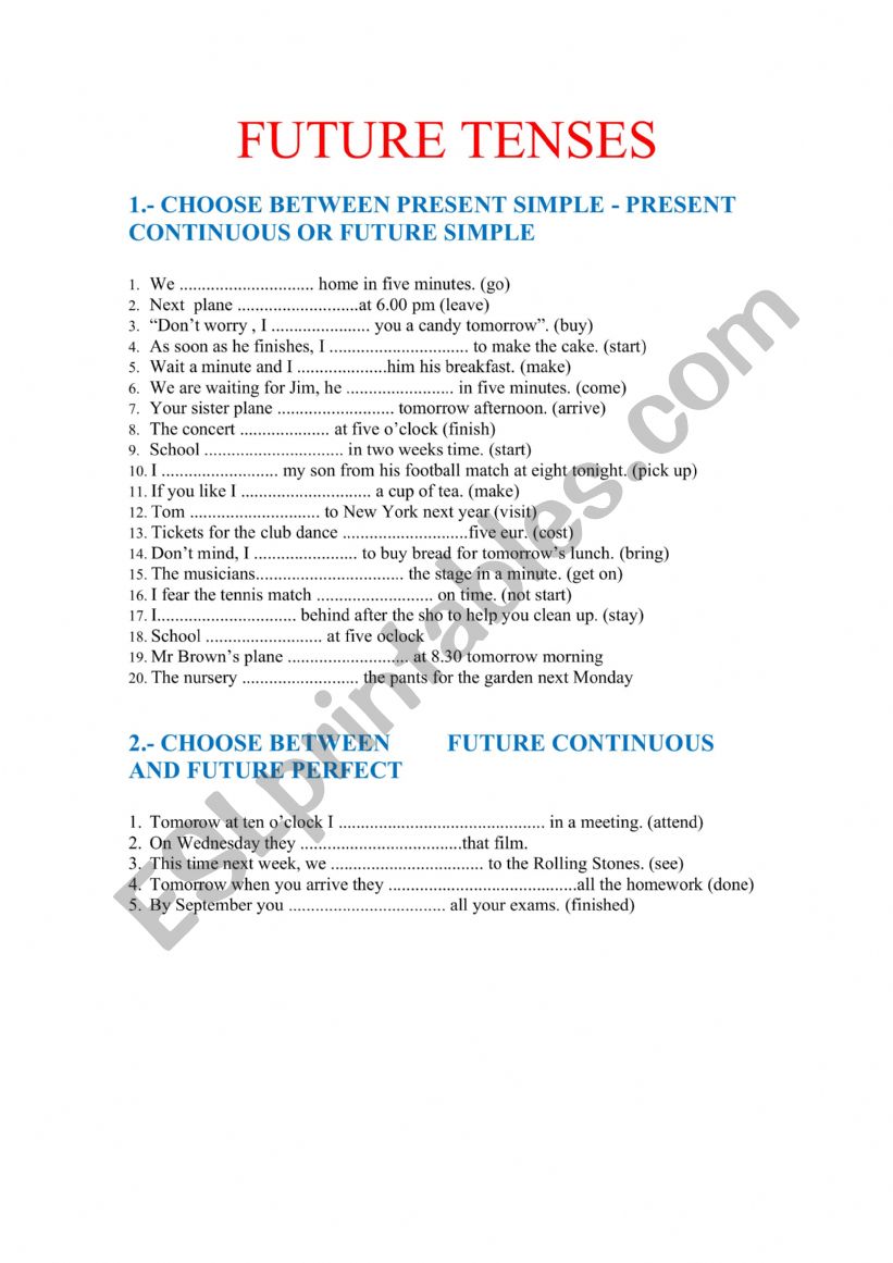 FUTURES worksheet