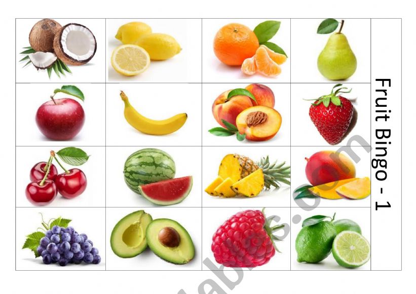 Fruit Bingo worksheet