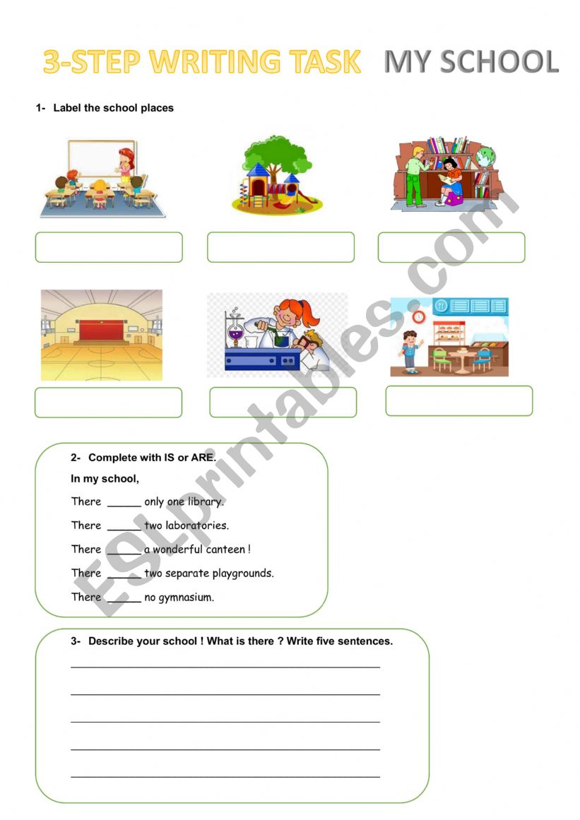 3-step writing task - School places