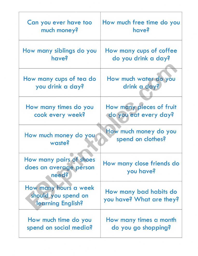 Countable and Uncountable worksheet