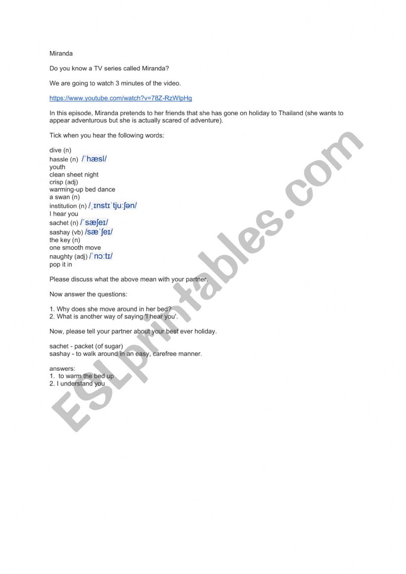 Miranda  worksheet