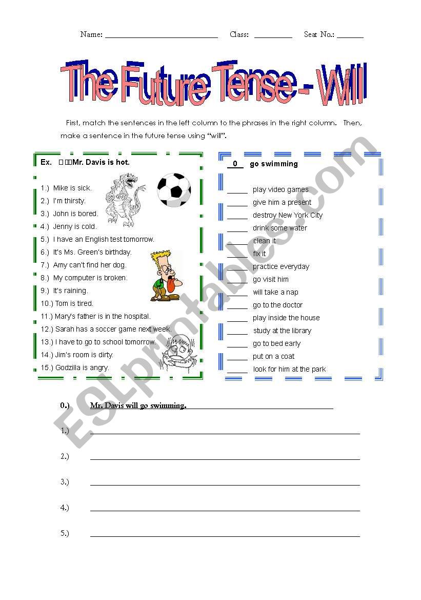 the-future-tense-using-will-esl-worksheet-by-mizutamari