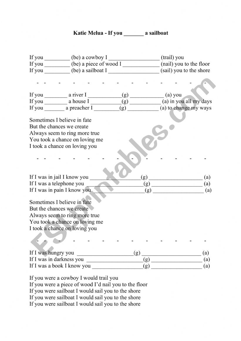 conditionals worksheet