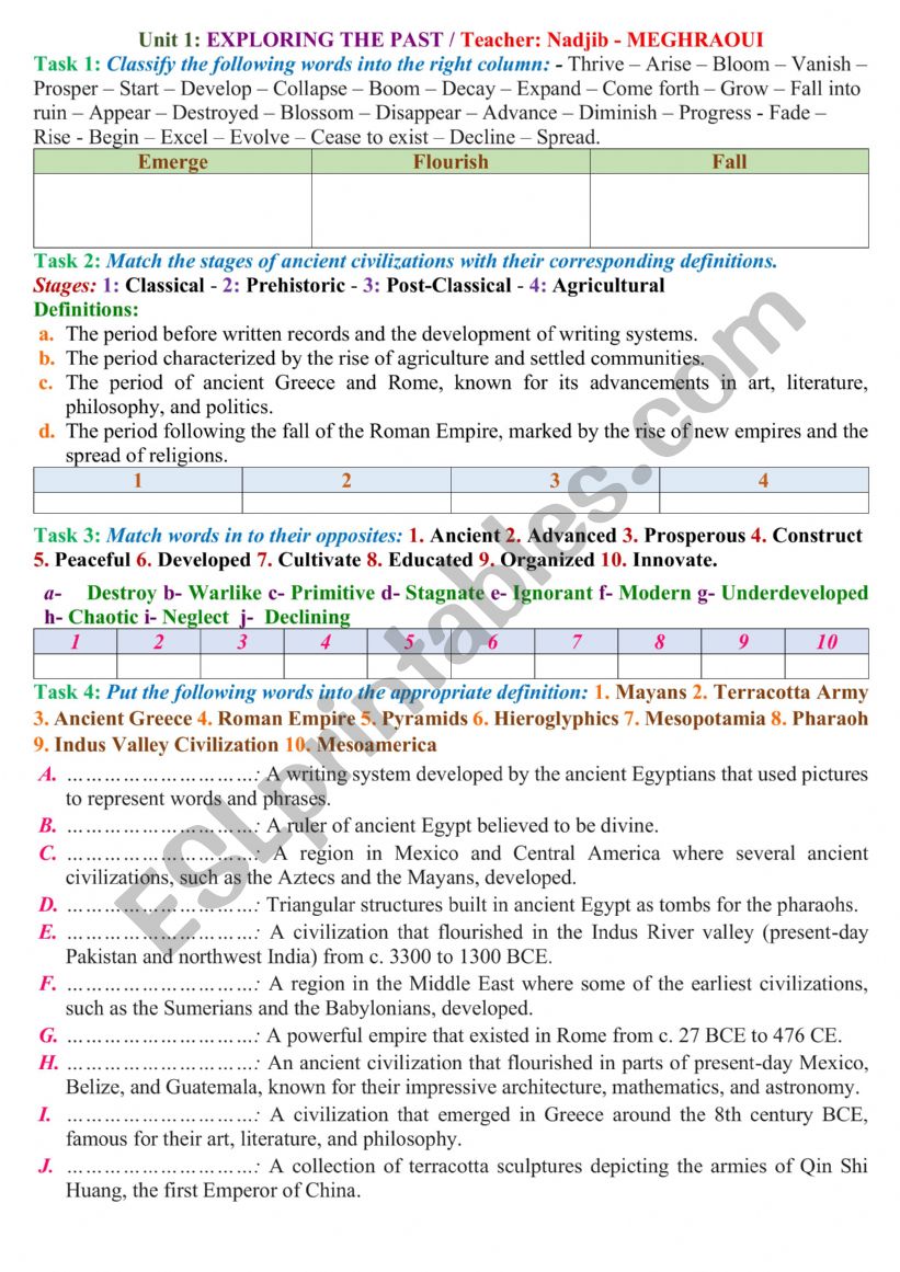 Vocabulary Explorer  worksheet
